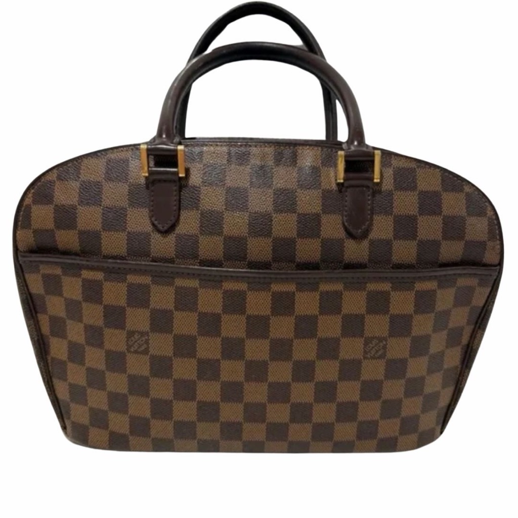 Vintage Louis Vuitton Sarria Zip Closure Shoulder Bag Brown Canvas